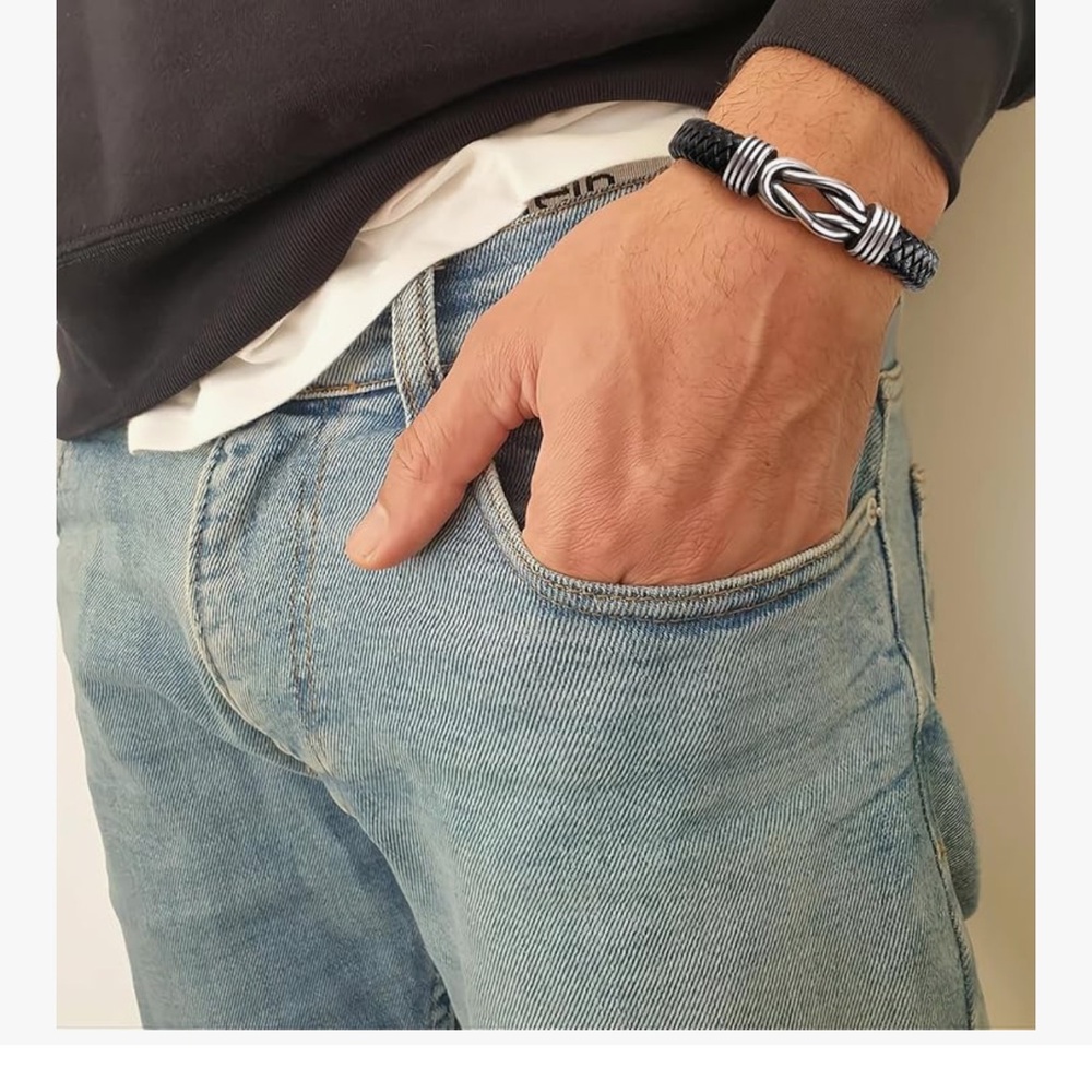 Black and Silver Men's Bracelet